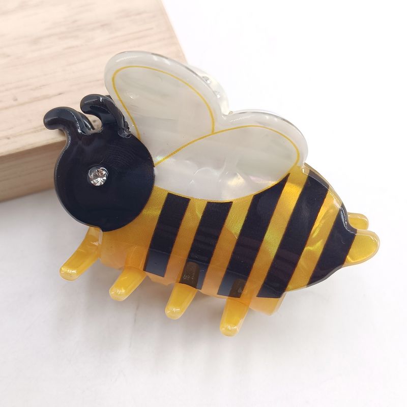 Cartoon Small Cute Acrylic Back-to-school Season Bee, Apple And Calculator Style Hairpin, Small Hair Claw_voghion.com
