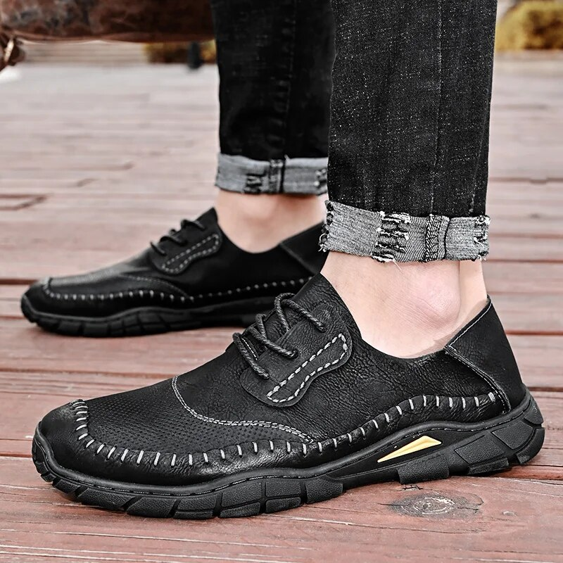Slip da uomo in pelle comoda, casual, trekking, passeggiate, escursionismo, leggero_voghion.com