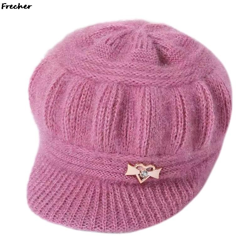 Heißer Verkauf Winter Mutter der Hut Super Warm Wolle Kappe 2024 Mode Damen Komfortable Kaninchen Fell Visiere Berets Hüte Verdickt Maler_voghion.com