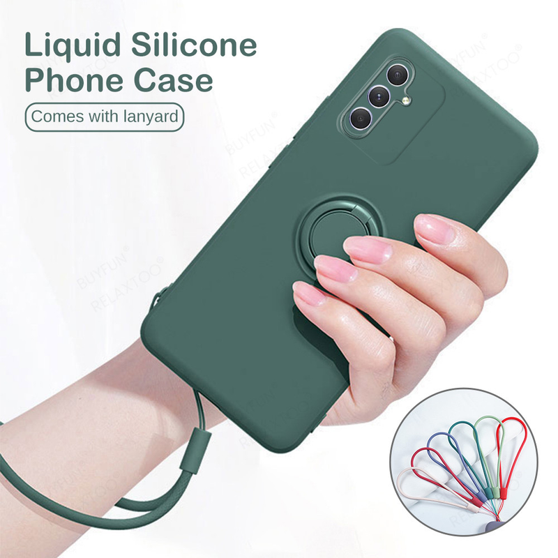 Voor Samsung Galaxy A54 5G Case Silicon Soft Camera Shockproof Cover Sumsung A34 A14 4G 2023 Auto Magnetische ring Stand Lanyard Touw_voghion.com
