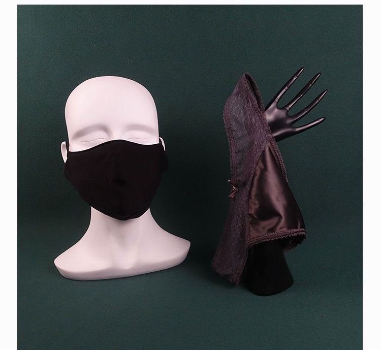 Maschera bavaglio invisibile da uomo esposta all'aperto con calze sexy, biancheria intima strappabile, accessori SM per schiavo maschio_voghion.com