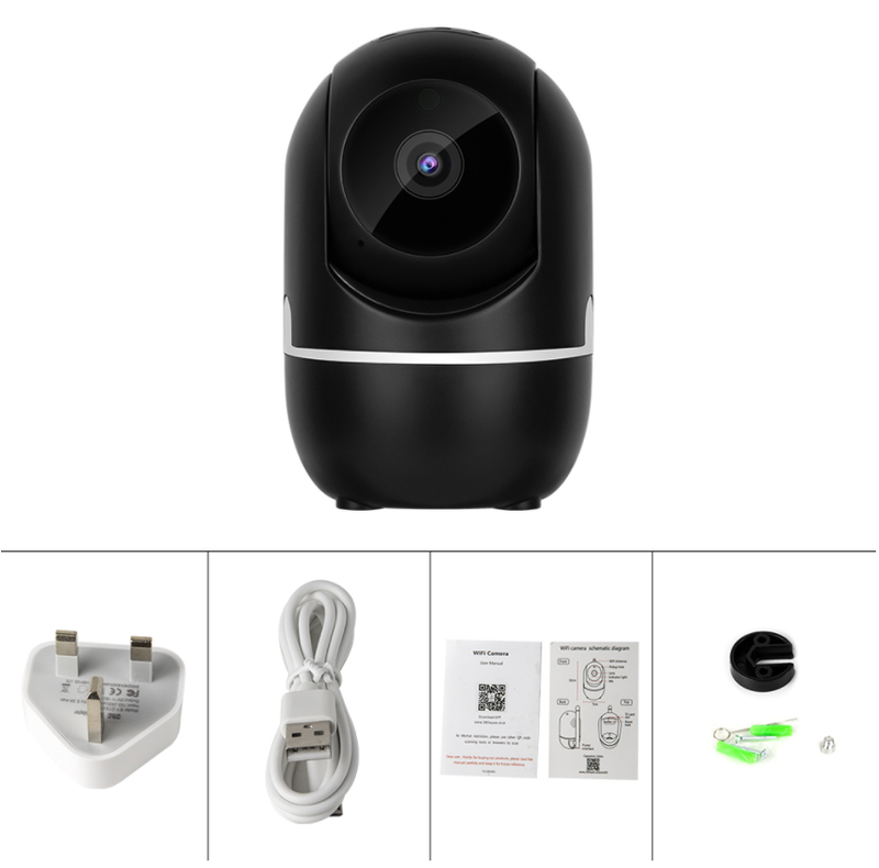 ook, Kabellose CCTV-Kamera, HD 1080P, automatisches Tracking für den Innenbereich, Infrarot-Nachtsicht, intelligente WLAN-Babyüberwachung für zu Hause._voghion.com