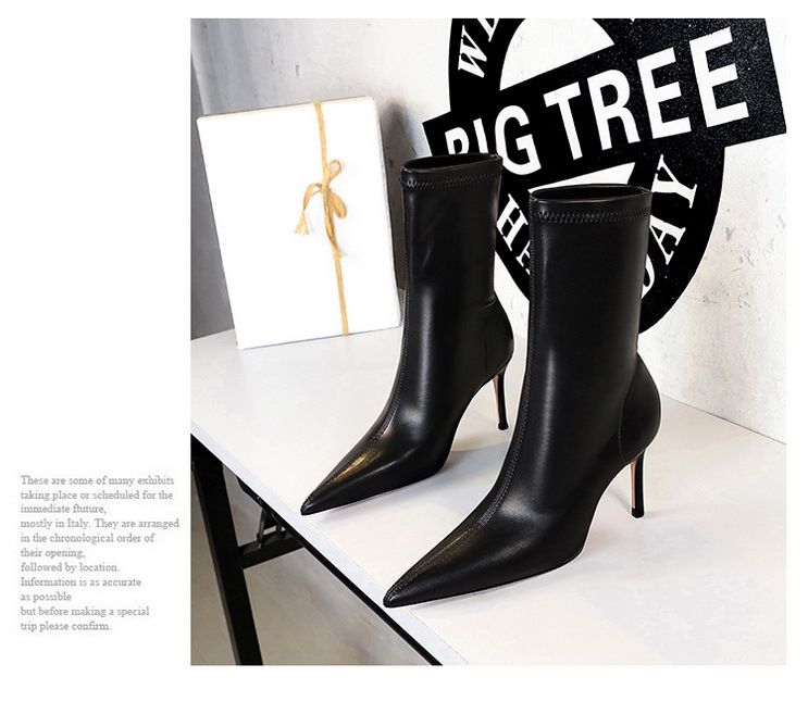 Stivali da donna eleganti con punta a punta e tacco alto, con tacco sottile, per uscite serali e per tutti i giorni, stivali corti e sottili da discoteca sexy, stivali da donna_voghion.com