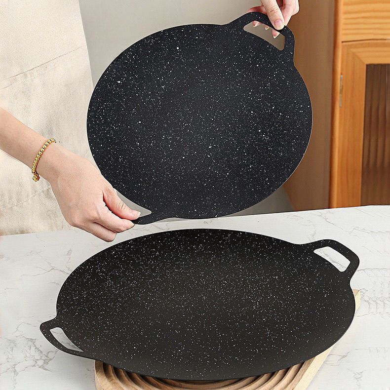 Sartén antiadherente para panqueques, plancha, parrilla de piedra Maifan, sin humo, utensilios de cocina para acampar al aire libre_voghion.com
