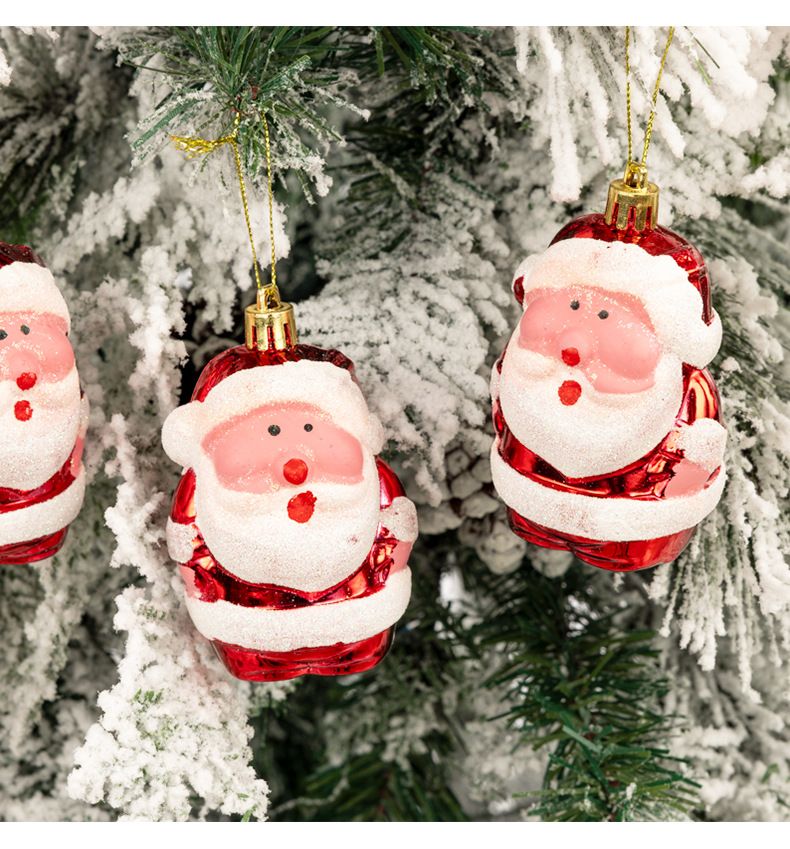 Ciondolo albero di Natale Babbo Natale dipinto con luce decorazione natalizia fai da te regalo scena layout_voghion.com