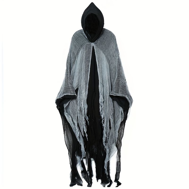 1pc Spooky Halloween Costume Cloak - Skeleton, Ghost, Zombie Themed Outfit with Mask and Accessories - Chamber of Secrets, and Haunted House Parties_voghion.com