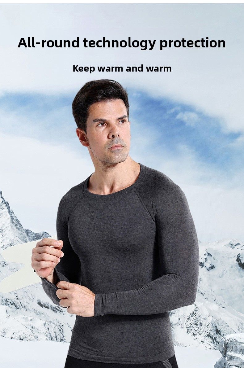 Autumn And Winter Merino Wool Quick-Dry Compression Sweat-Wicking Thermal Functional Hiking Skiing Breathable Long_voghion.com