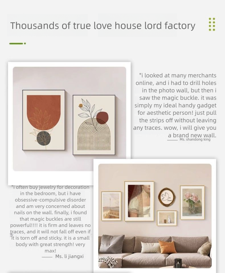 Hanging Artifact No-Drill Wedding Photo Wall Buckle Seamless Adhesive Magic Tape Picture Frame Sticky Hook_voghion.com