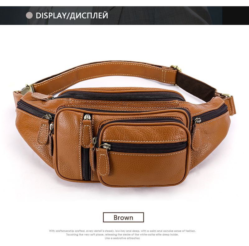 Marsupio da uomo in vera pelle, marsupio multifunzionale per sport all'aria aperta e tempo libero, borsa a tracolla a tracolla_voghion.com