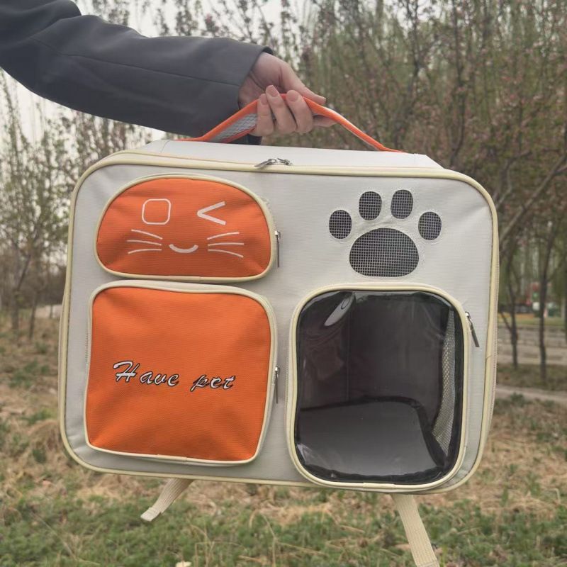 Carrier Pet Bag Cabin Dog Canvas Backpack Portable Double Shoulder Cat Outdoor Large Capacity Two-Pack_voghion.com