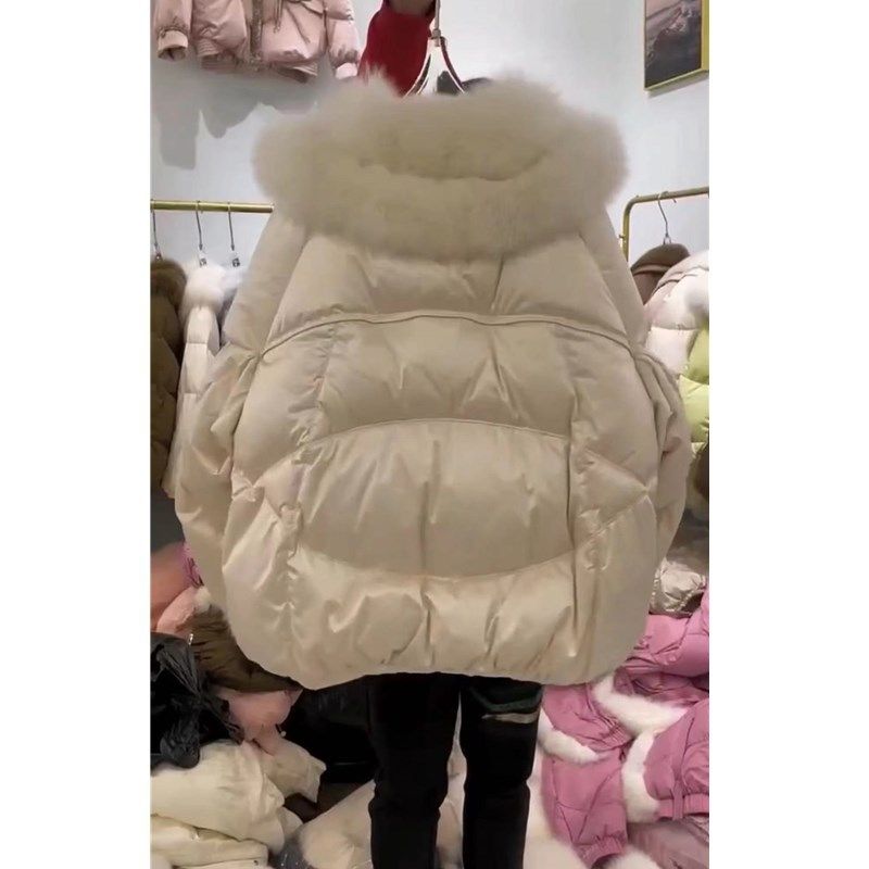 Women's Clothing big fur collar loose thick warm fashion cotton clothes for women_voghion.com