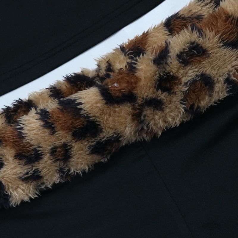 Leopard Print Two-Piece Set Women's Sexy Tie-Front Crop Top & Mini Skirt_voghion.com