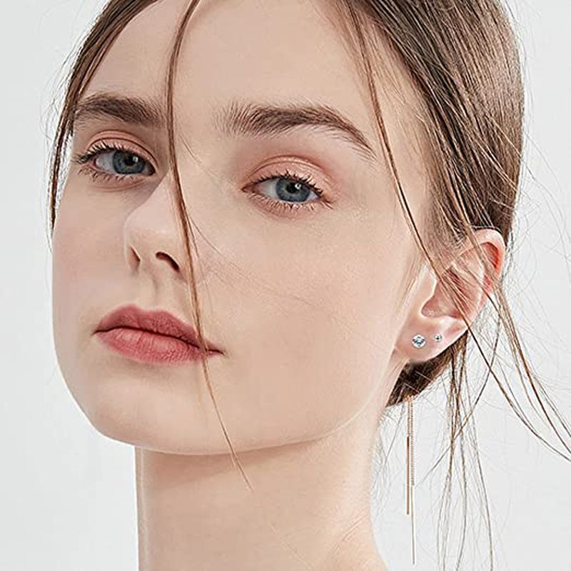 1 par/18 pari hipoalergenskih malih naušnica za žene i muškarce, set kugličnih naušnica od nehrđajućeg čelika, nakit za piercing hrskavice_voghion.com