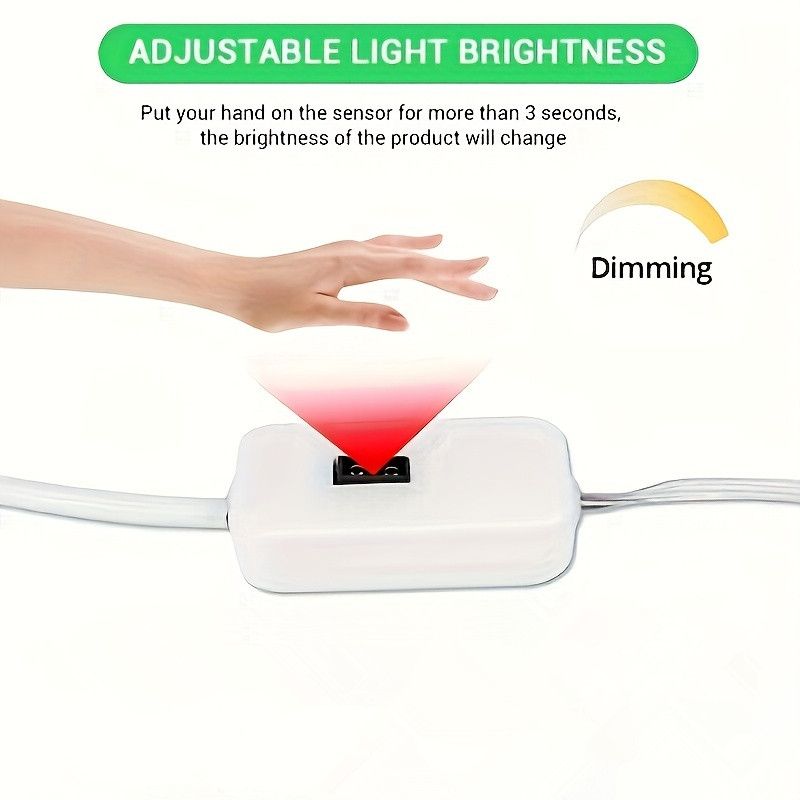 Tira de luces LED de neón con sensor de movimiento, interruptor regulable, IP68, resistente al agua, para bricolaje, 5 V, USB, flexible, para decoración de habitaciones_voghion.com