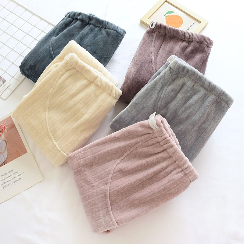 Calças de maternidade ultramacias com suporte para barriga - Calças térmicas de flanela grossa para gravidez e pós-parto (várias estampas e tamanhos)_voghion.com