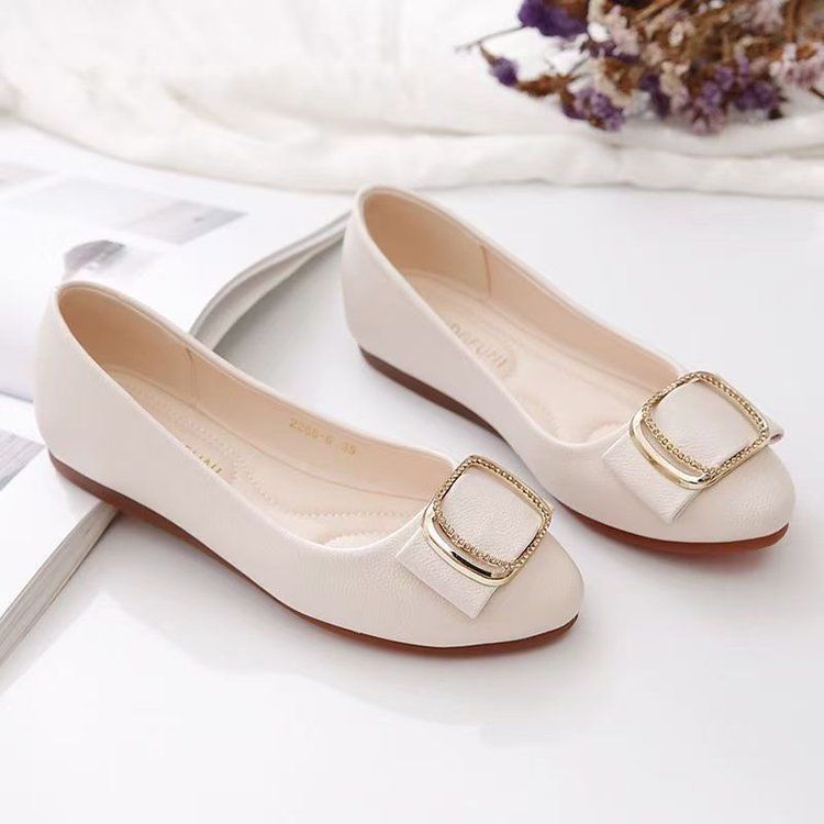beef Tendon Sole Shallow Mouth Single Shoes Damen Soft Sole Work Lederschuhe Damen Soft Leather Spitz Flache Schuhe_voghion.com