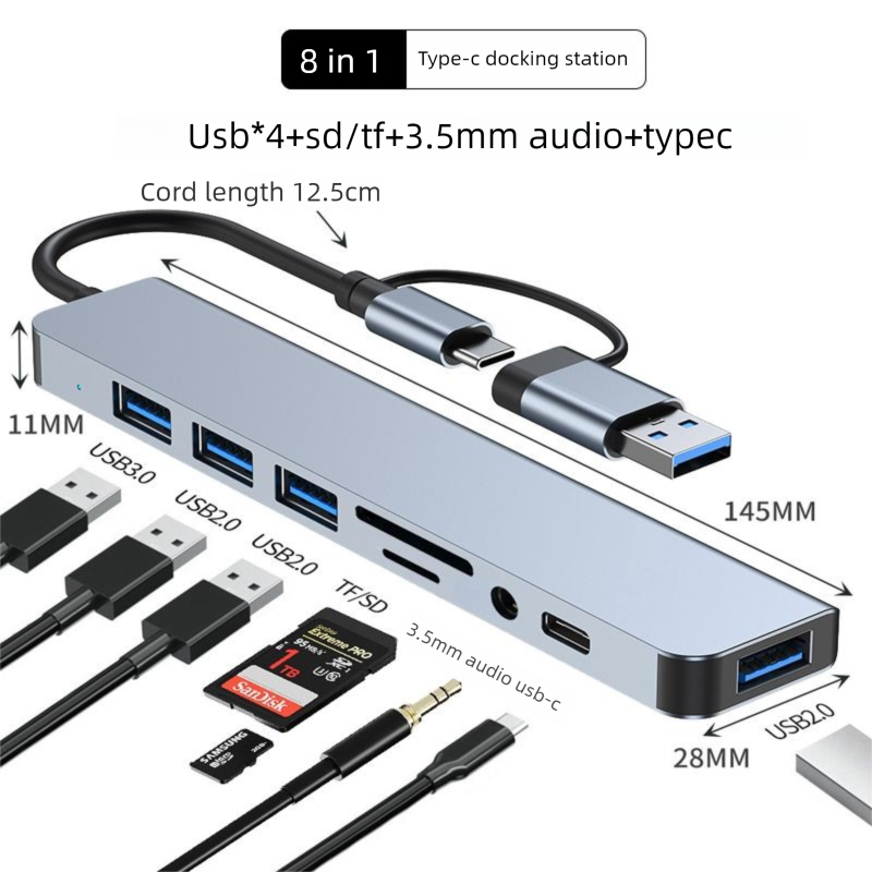 Type-C Docking Station Laptop HDMI RJ45 Network Port USB Hub Multi-Port Adapter_voghion.com