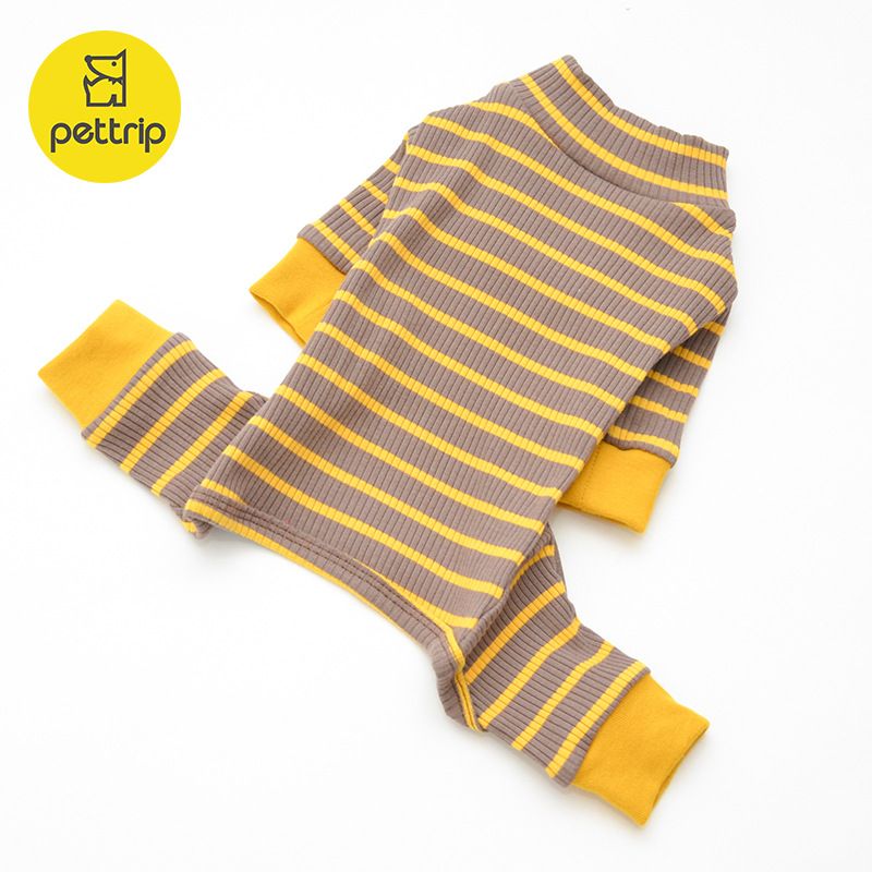 Beitu Autunno Inverno Elasticizzato Colore Strisce Cotone Quattro Zampe Base Pet Dog Teddy Pomerania Vestiti_voghion.com