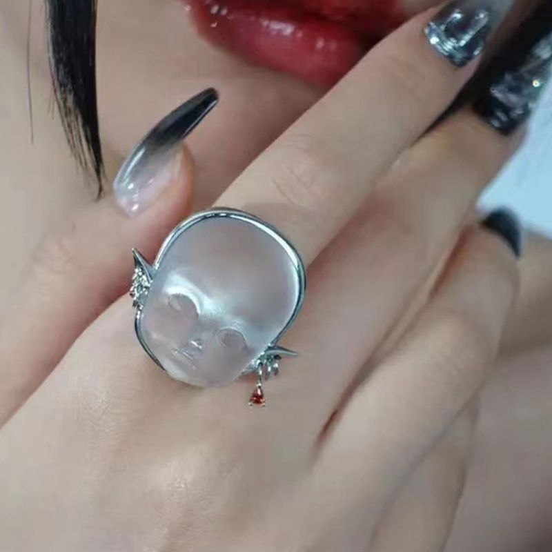 2025 Fashion Style Children's facial dating adjustable open ring, alloy jewelry, girls' gift, direct supply_voghion.com