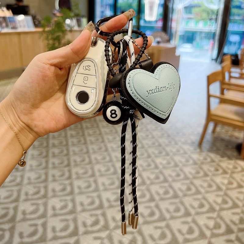 Koreanische Ins Wind Handgestrickte Seil Leder Herz Miu Stil Nische Gewebte Lanyard Schlüsselbund Paar Tasche Anhänger_voghion.com