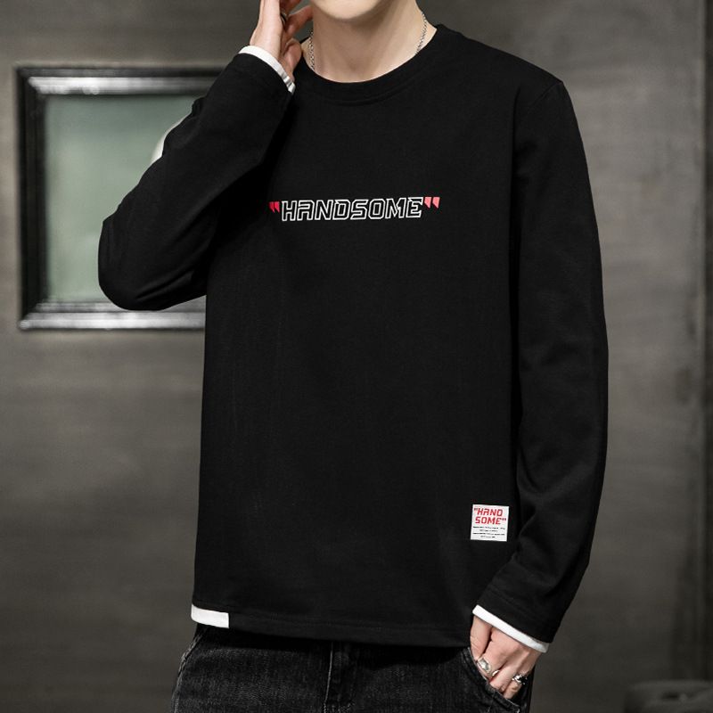 Maglietta a maniche lunghe, nuova felpa con cappuccio in cotone di marca alla moda per primavera e autunno, con abbigliamento maschile oversize come base_voghion.com