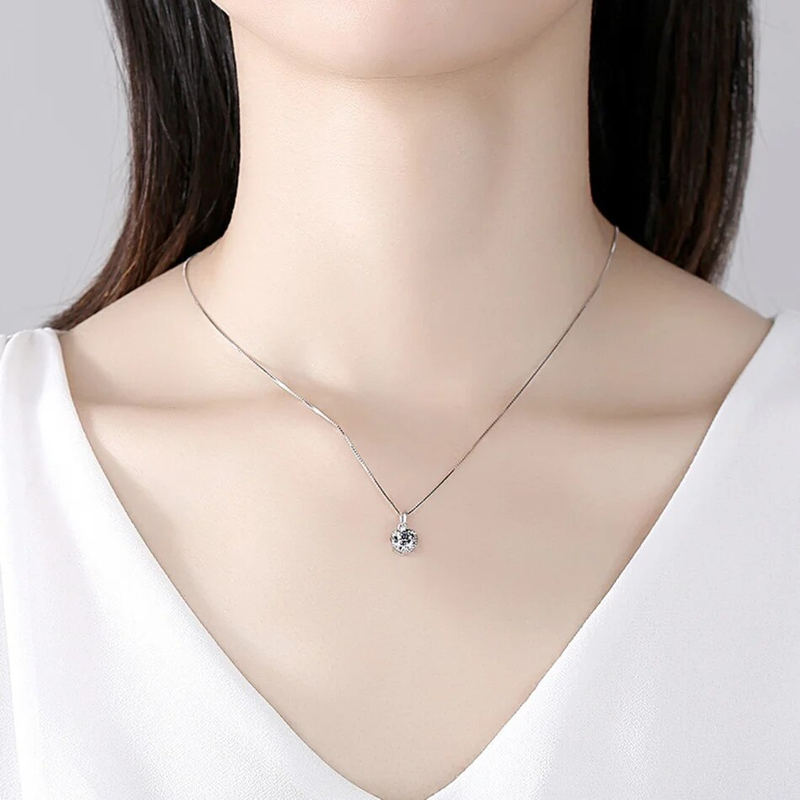 Collana con ciondolo in moissanite autentica da 1 CT Tancise per donna, gioielli raffinati per matrimonio, festa in argento sterling di alta qualità_voghion.com