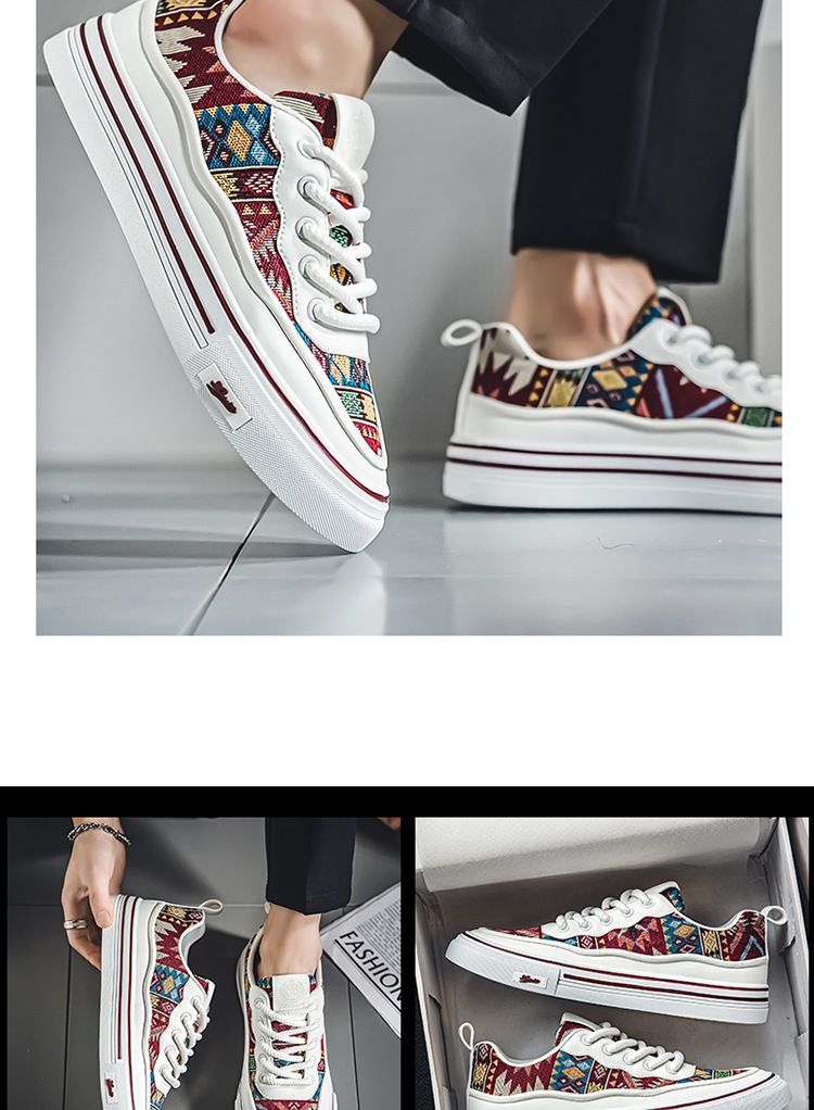 New Summer 2024 Breathable Canvas Men's Fashion Printed Student Korean Edition Trendy Casual Versatile Board Shoes Men_voghion.com