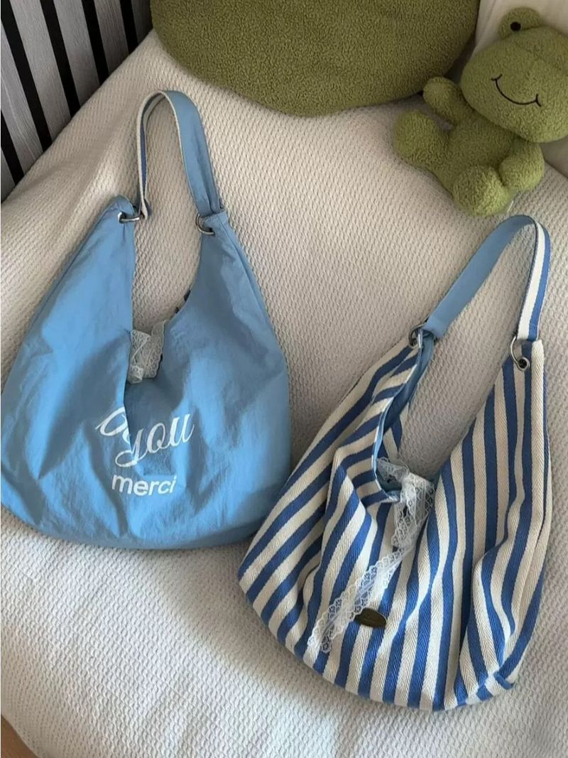 Vergleichbare Bean Self-Made Sommer Große Kapazität Bestickte Leinwand Ins Stil Einfache Brief Pendler Vielseitige Schulter_voghion.com