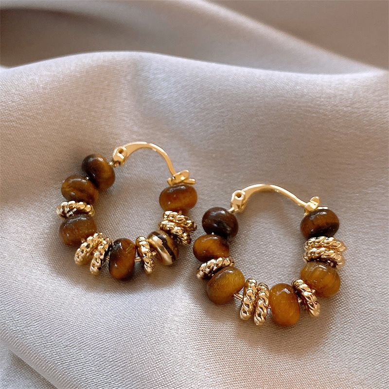 Orecchini a bottone in metallo argentato con perle geometriche, stile francese, personalità, moda, temperamento, nuovi gioielli_voghion.com
