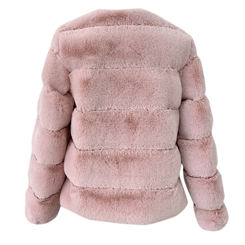 Damenbekleidung Damen-Ifur-Mantel Damenmantel Fuchspelz horizontales Spleißen Kunstpelz fertige Charge_voghion.com