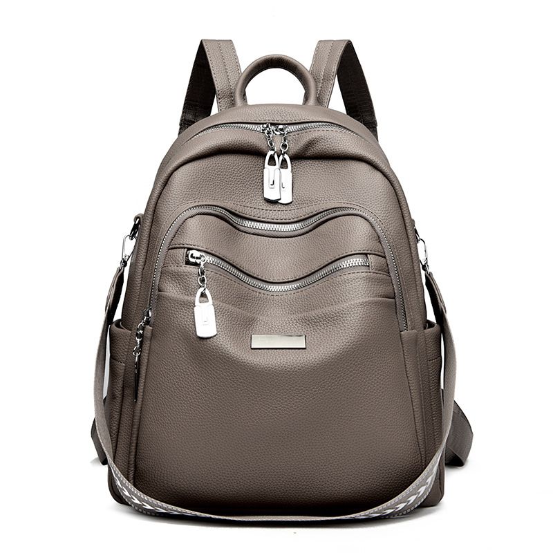 Zaino in morbida pelle testurizzata di grande capacità per donna, 2024, nuova borsa da viaggio alla moda, multifunzionale ed elegante da donna_voghion.com