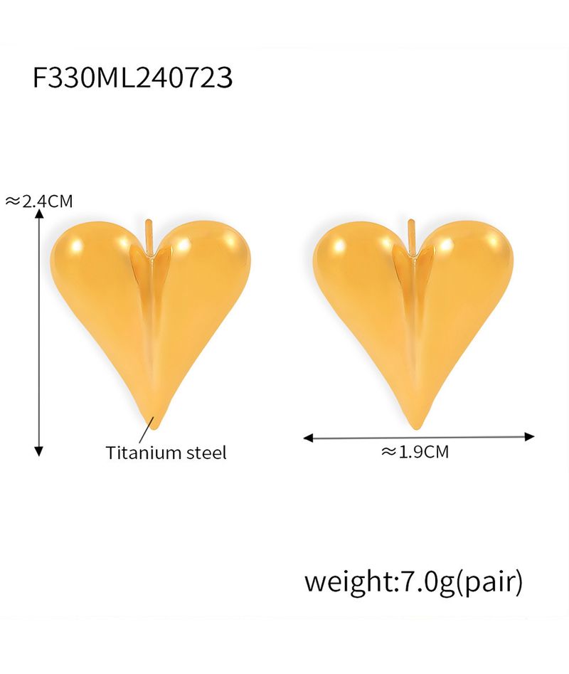 Geometric Love Earrings Women's Titanium Steel Earrings Summer Versatile Fashion Luxury Earrings_voghion.com