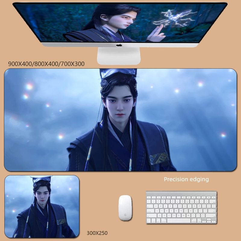 Unbeatable Quality Care Thinking Mouse Extra Large Thickened Su Yan Feng Mian Ling Xi Xiao Yu Tu Li Jing Xuan E-Sports Keyboard Desk Pad_voghion.com