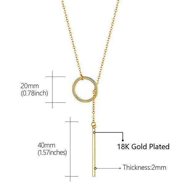 Fashion New Personalized Simple Circle Stick Necklace Cold Wind Long Fringed Collarbone Chain_voghion.com