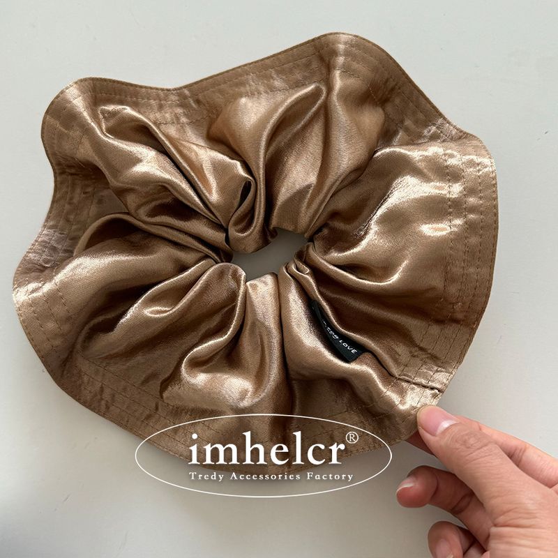 Anello per capelli giapponese e coreano Ins, grande, tinta unita, morbido, in raso, per intestino crasso, alla moda e semplice, con corda per capelli a sfera bassa e temperamento di alta qualità._voghion.com