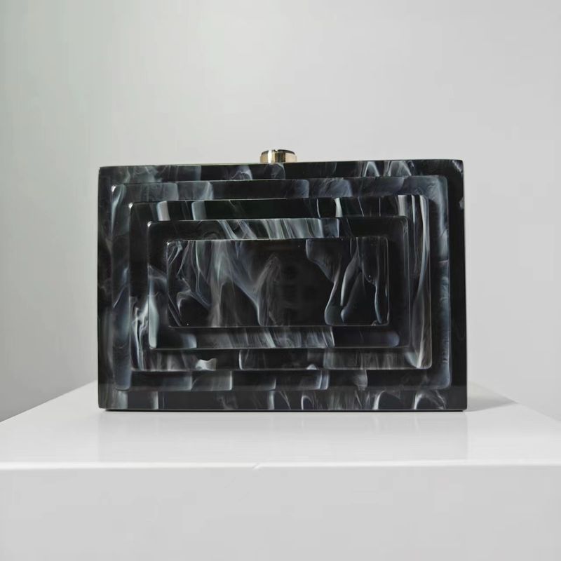 Borsa da donna, borsa da pranzo, borsa con cuciture retrò, tendenza, borsa a tracolla in acrilico con catena, per ragazza_voghion.com