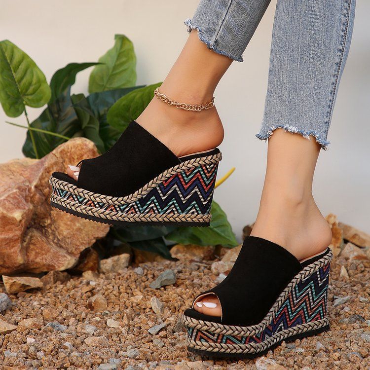Women Wear Stylish New High-heeled All-in-one Platform Muffin Fish Mouth Sandals_voghion.com