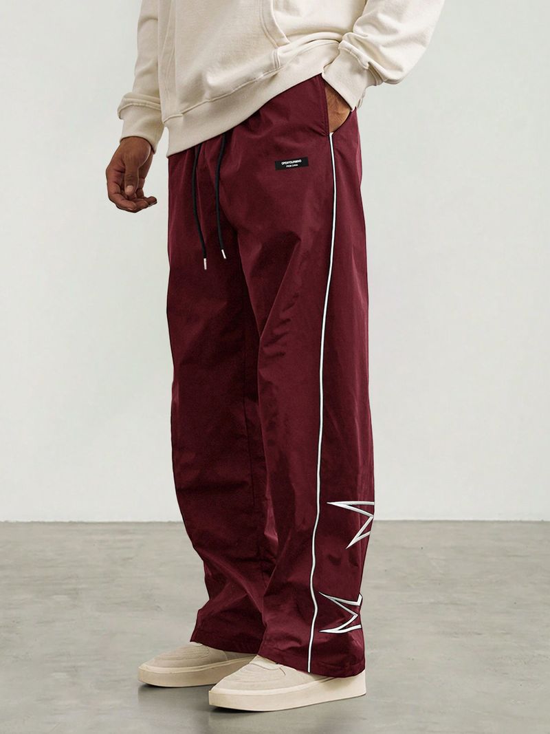 Men’s Casual Pants – Retro Loose Fit With Cosmic Embroidery, Drawstring Waist (S-XXL, 5 Colors) – Lightweight & Breathable For Summer_voghion.com