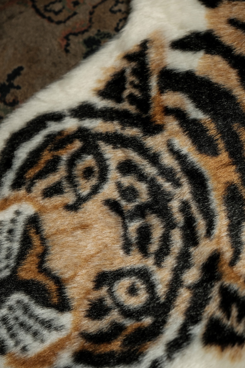 Tiger Tier Muster Haushalt Toilettenvorleger Nachahmung Wolle Bodenmatte Persisch_voghion.com