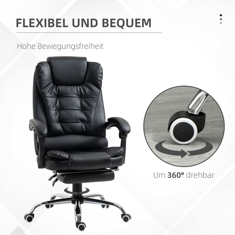 Bürostuhl Mit Fußstütze, Verstellbarer Rückenlehne, Negro_voghion.com