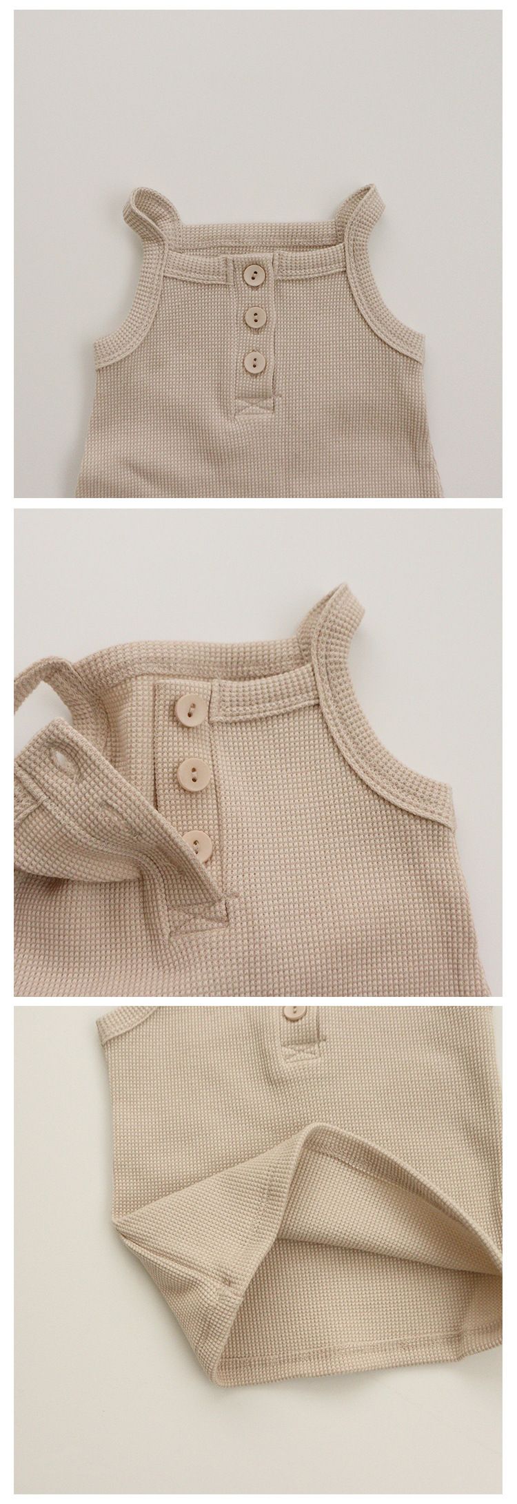 Pijamas de estilo coreano para niños, chaleco para bebé, pantalones cortos para el hogar, ropa informal de punto para niñas_voghion.com