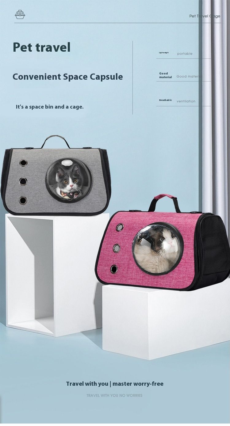 Cat Bag New Klapp Handheld Space Capsule Pet Bag Oxford Stoff Fir Outdoor Crossbody Portable Atem Komfortabel Kaz an Hond Rucksak_voghion.com