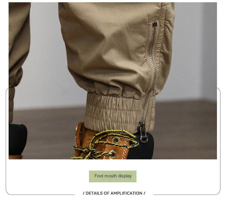 Summer men's overalls, trousers, casual trousers, sports outdoor functions, fashionable and retro design, simple multi-bag leggings_voghion.com