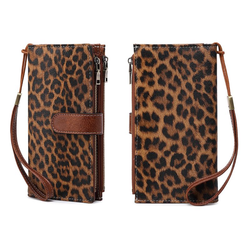 Geldbörsen für Frauen RFID Trifold Clutch Mode PU Leder Lange Geldbörse Damen Kreditkartenhalter_voghion.com