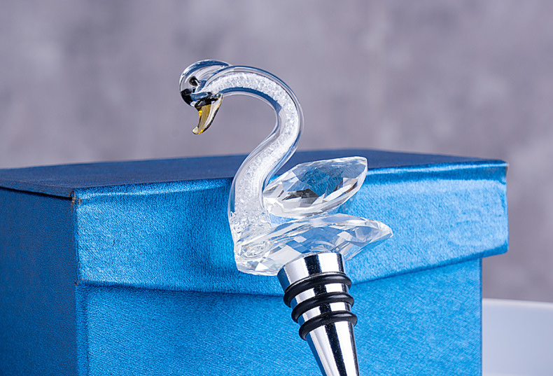 LUTIANNENG Crystal Element Swan Bottle Red Fresh-Keeping Sealing High-End Wine Stopper Creative Home Decor_voghion.com