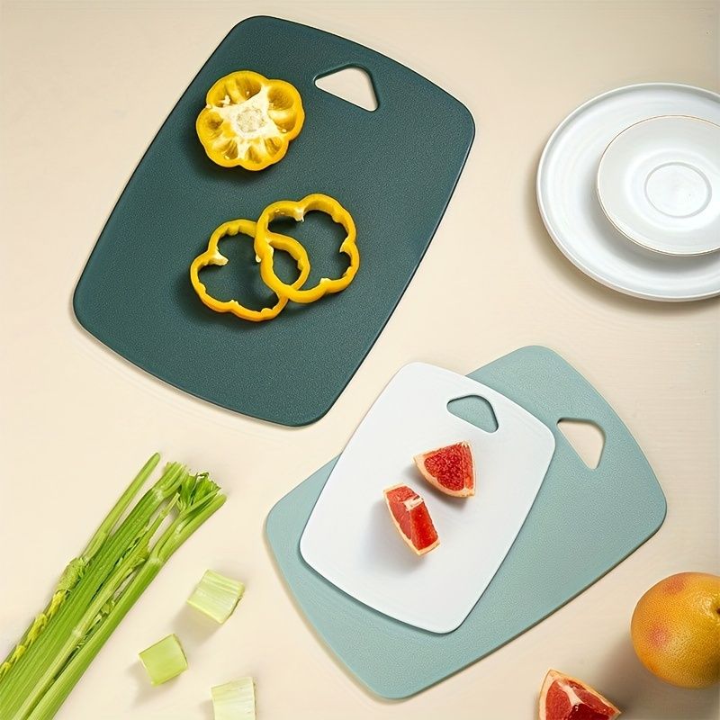 3pcs Plastic Cutting Board Set - Thick, Durable Chopping Boards For Meat, Veggies & Fruits With Easy Grip Handle - Dishwasher Safe Kitchen Essentials_voghion.com
