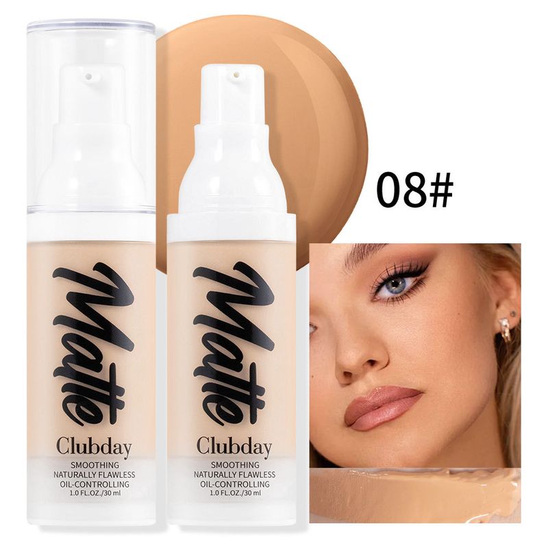 Base de maquillaje Clubday de 8 colores, corrector para marcas de acné, larga duración, resistente al agua, control de grasa, base líquida_voghion.com