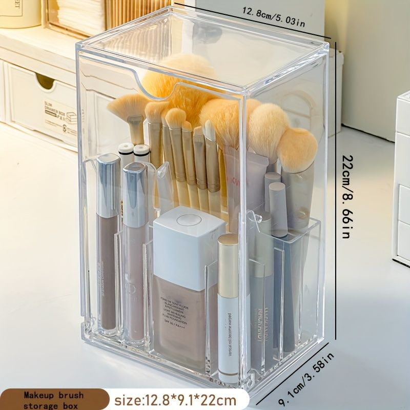 Bürstenhalter mit kippbarem Deckel – transparenter PS-Organizer_voghion.com