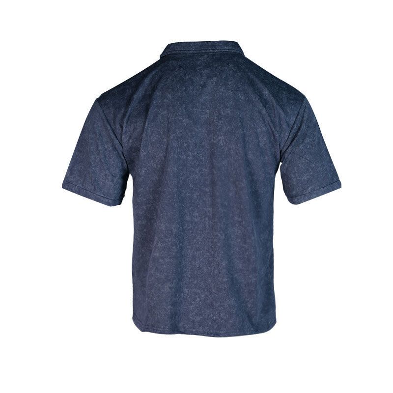 Sommer Neue Herren Gewaschene Turn-Down Kragen Button T-Shirt Übergröße Vintage Casual Kurzarm_voghion.com