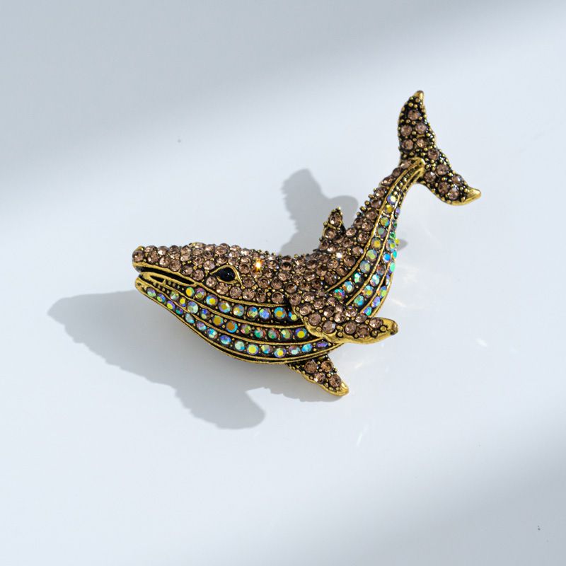 Spilla a forma di balena in cristallo retrò molto popolare, squisiti accessori per cappotti e cappotti_voghion.com